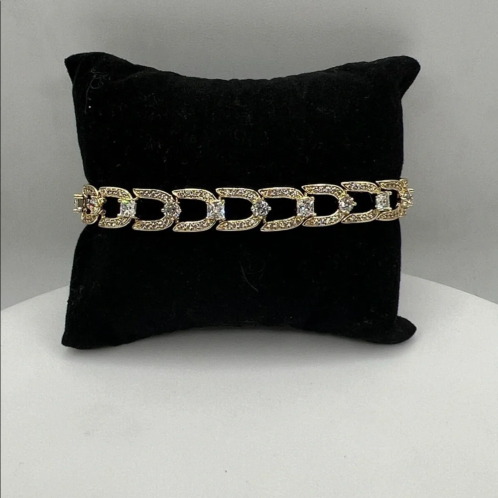 02. 14k Gold Plated over Stainless Steel Bracelet 7” - 8”